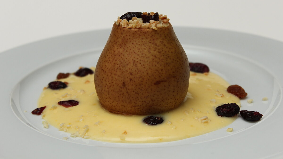click dich fit!: Bratbirne mit Mandeln und Cranberries